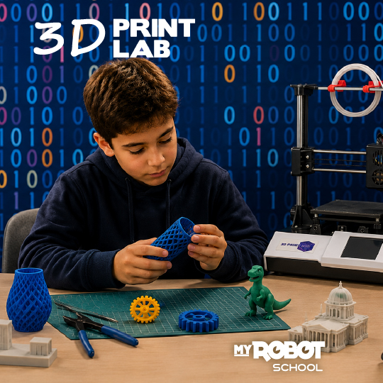 Joven revisando sus impresiones 3d